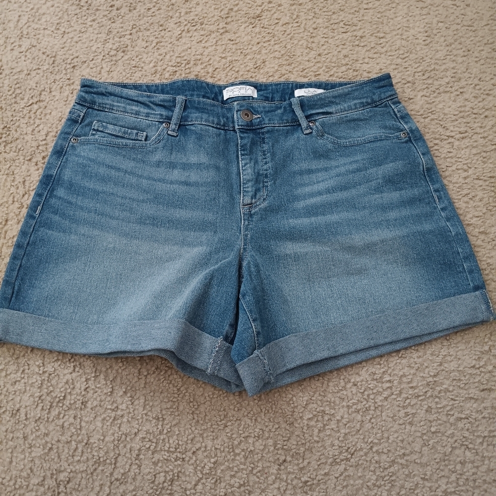 Sofia by Sofia Vergara Blue Jean Shorts High-Waisted Vintage Style